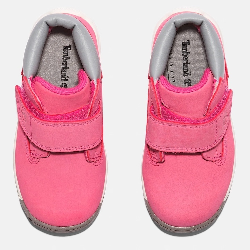 Timberland Kids Bright Pink and Gray Boots - Picture 4 of 8
